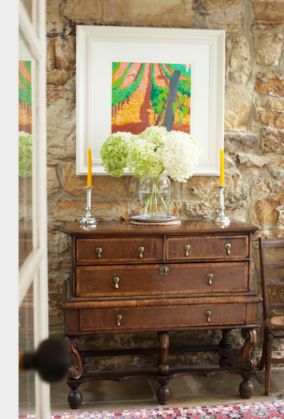 Complimentary artwork bringing out the colours of the original stonework - by Astman Taylor