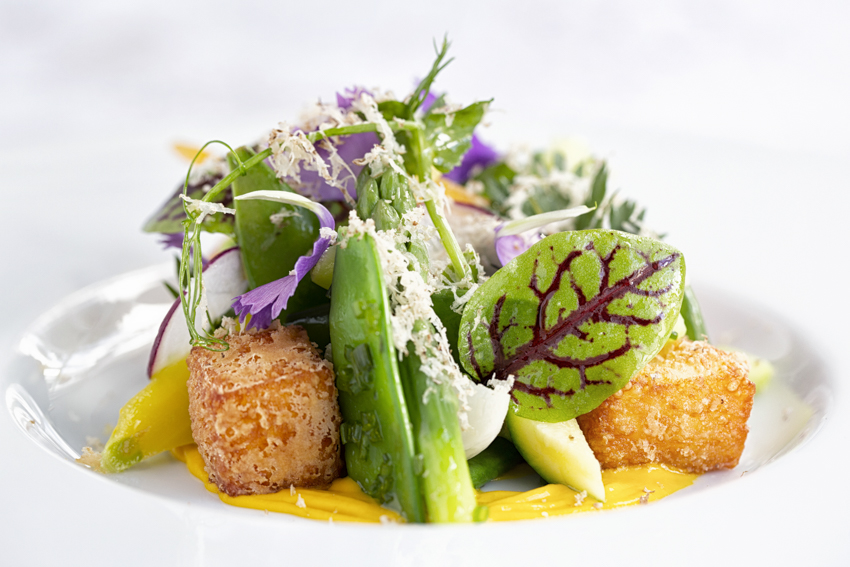 Dish at Purslane restaurant in Cheltenham