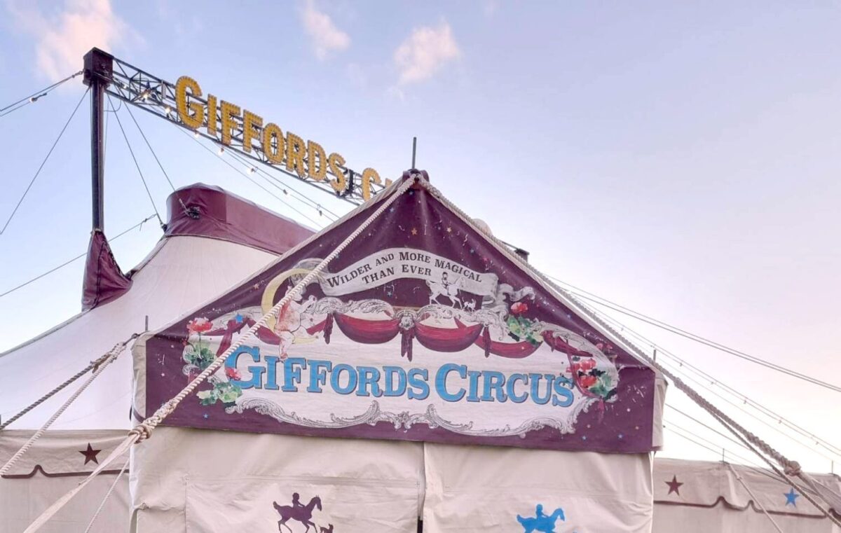 Alice, Cat, Jayson and Lucy enjoy a show (and some candy floss!) at Giffords Circus