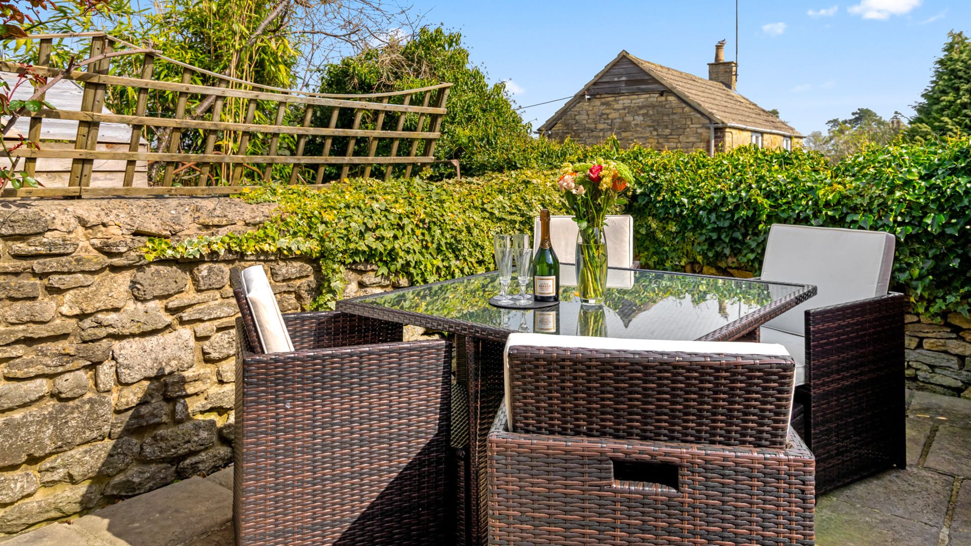 The courtyard is perfect for alfresco dining