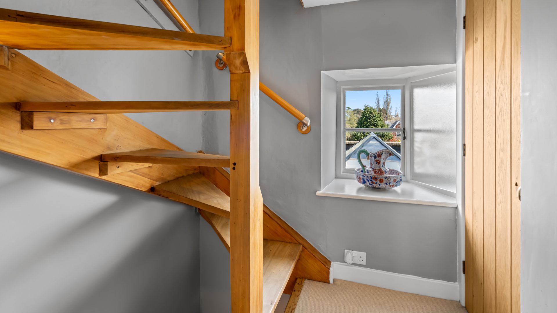 The unique stairs are a lovely feature
