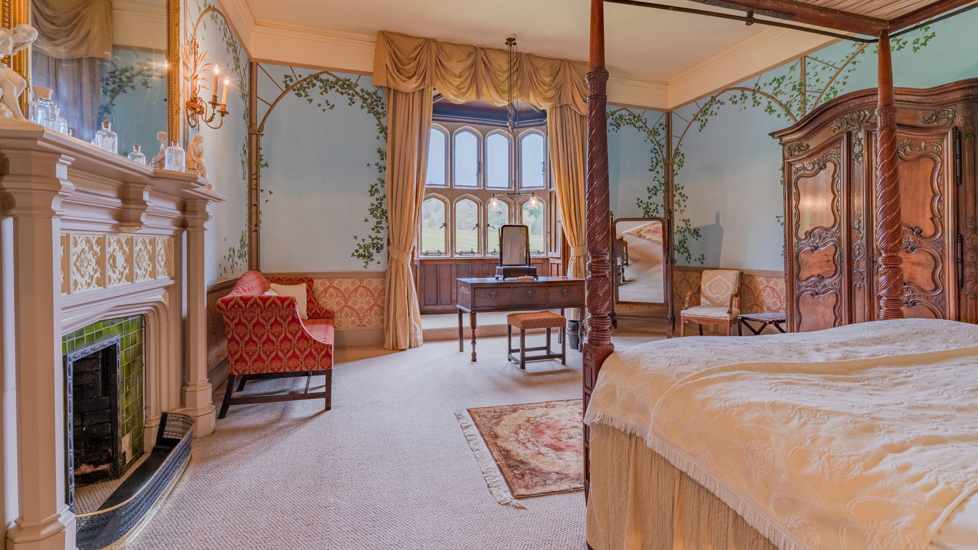 Kentchurch Court's Ivy bedroom is a magnificent spot to rest and restore