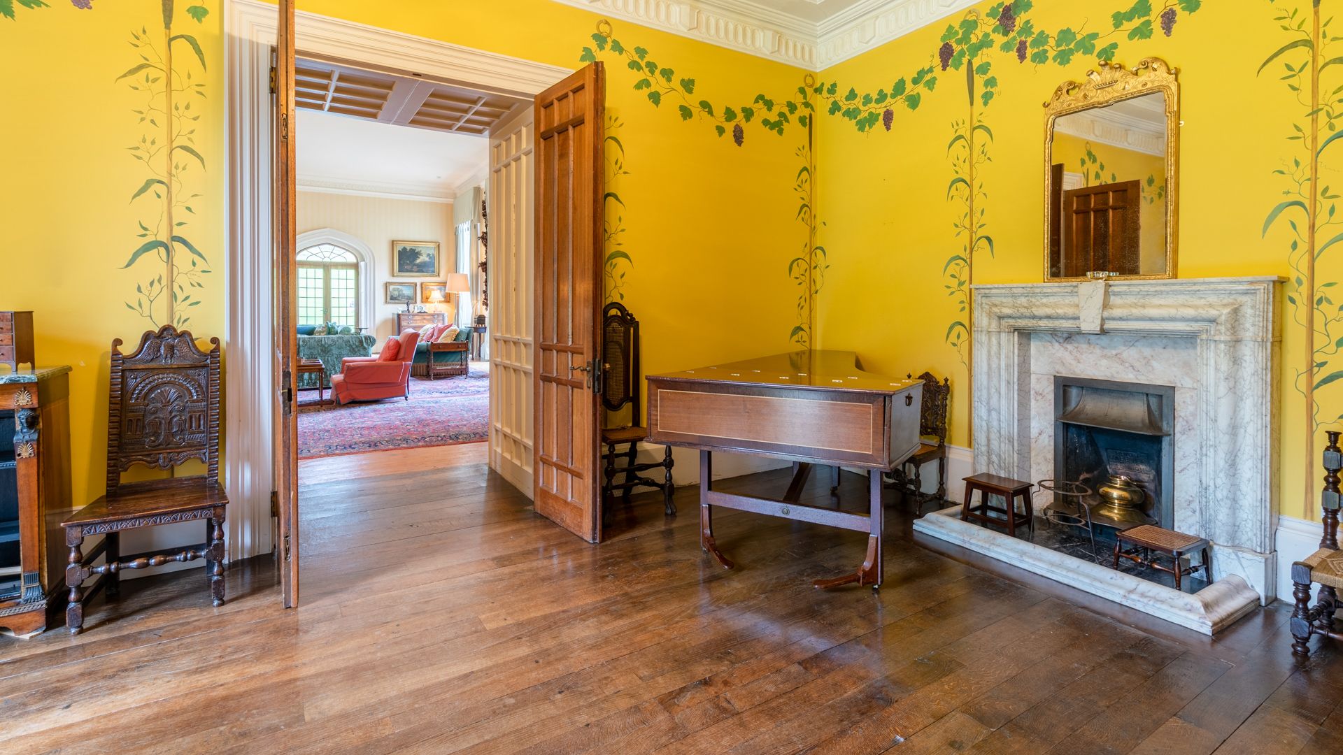 Kentchurch Court's bright piano room is spectacular