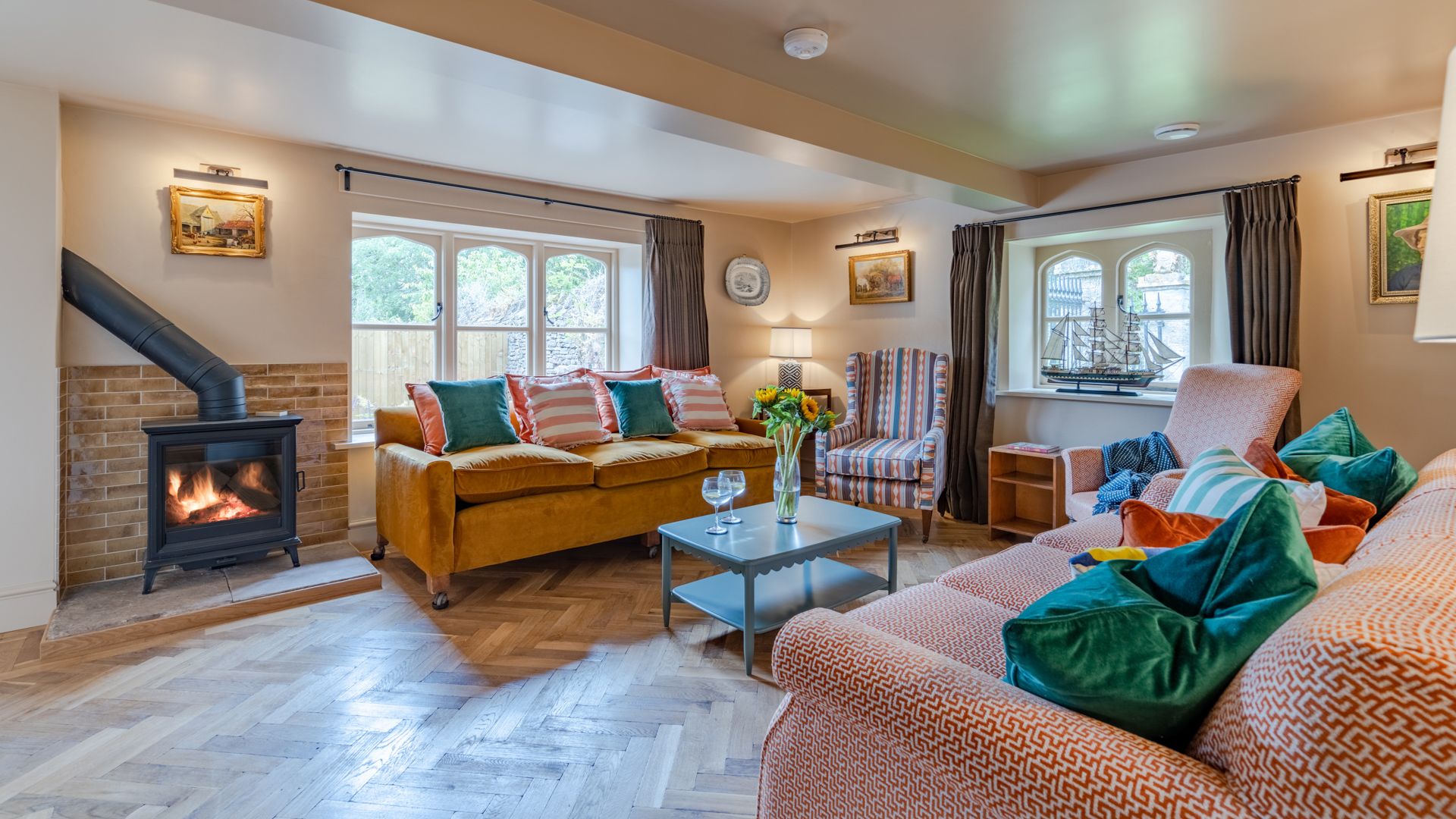 Upper Lodge's Sitting room feels cosy and spacious