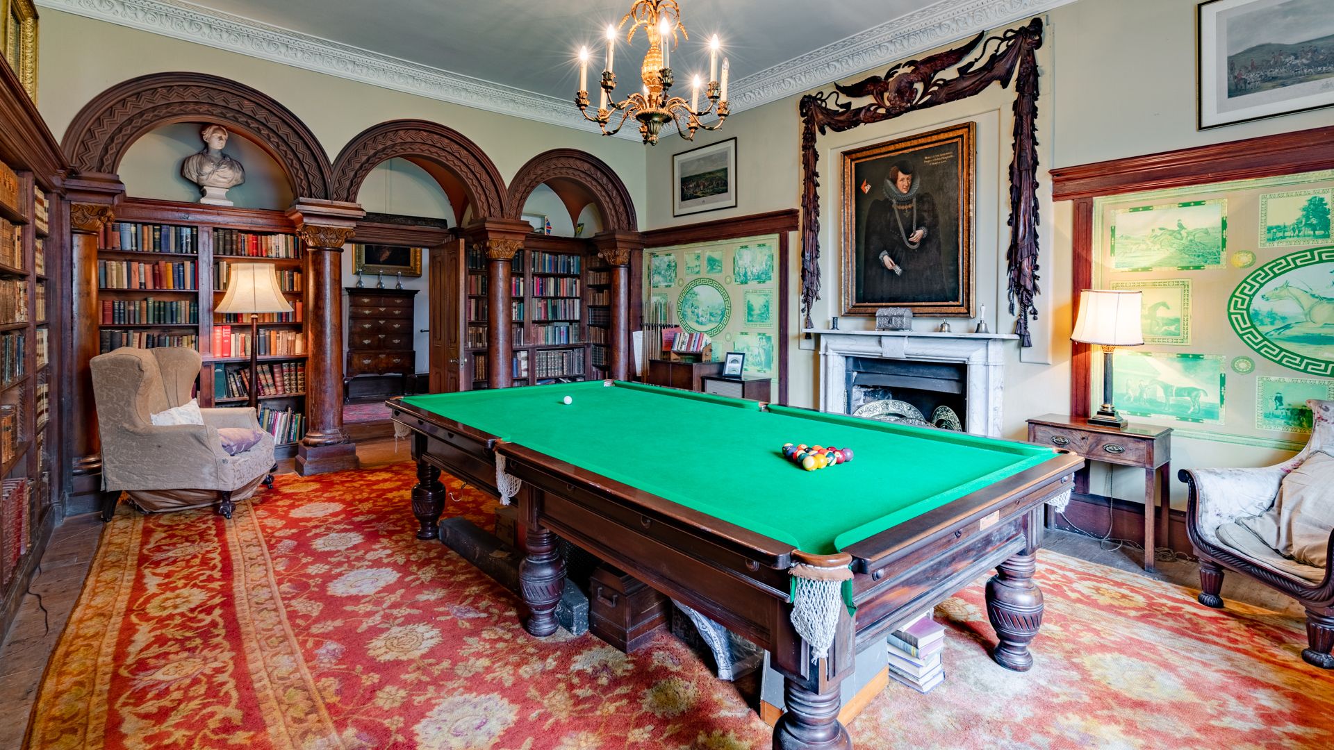 Play a game or two in Kentchurch Court's billiards room
