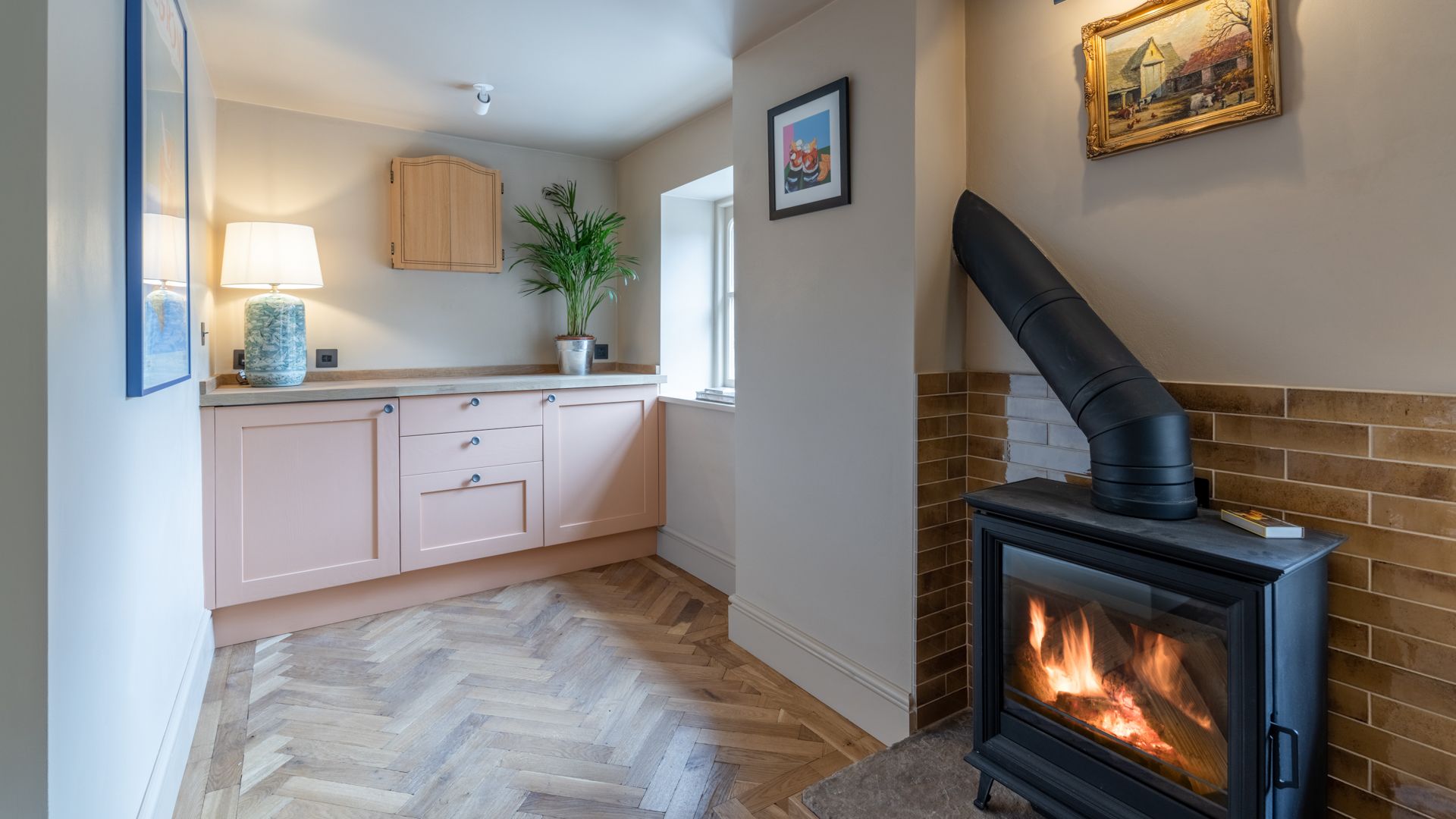 Upper Lodge's hearty wood burner makes the home cosy